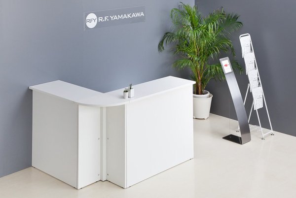 画像9: 【事業所様お届け 限定商品】受付カウンター ハイカウンター W900×D450 [ホワイト/ナチュラル/ウォルナット] おしゃれ クリニック 店舗用 (9)