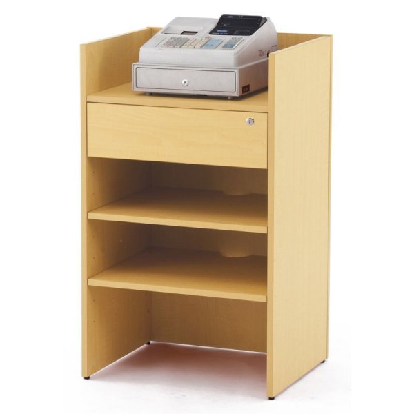 画像2: 【事業所様お届け 限定商品】Jシリーズ レジカウンター ホワイト W600×H1000 配線穴・鍵付き レジ台 受付カウンター 木製カウンター 店舗什器 カウンター お会計 (2)