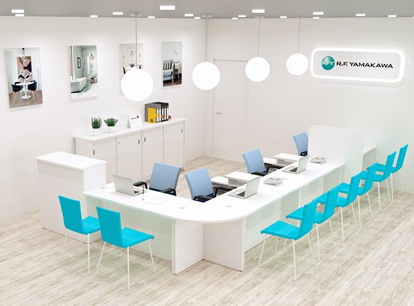 画像9: 【事業所様お届け 限定商品】[Jシリーズ] 受付カウンター RFHC-1200DM2とインナーデスクの2点セット [ウォルナット] 時間を大切に 執務タイプ 仕事ができる人気セット (9)