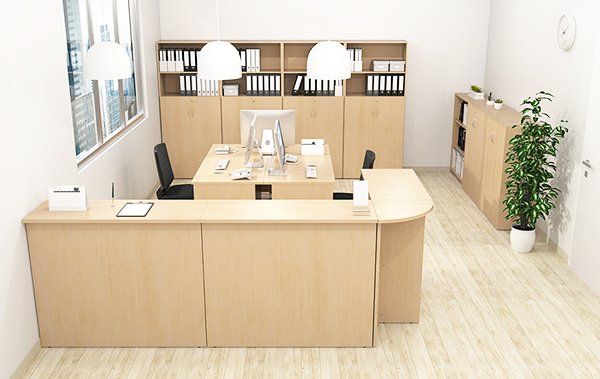 画像7: 【事業所様お届け 限定商品】受付カウンター ハイカンター専用インナーテーブル [ホワイト] RFHC-1200W用 インナーデスク 事務仕事 (7)