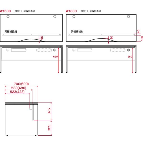 画像8: Garage 長方形タイプ W1800×D600 木目/濃木目 AF-186H デスク パソコンデスク オフィスデスク 木製 シンプル (8)