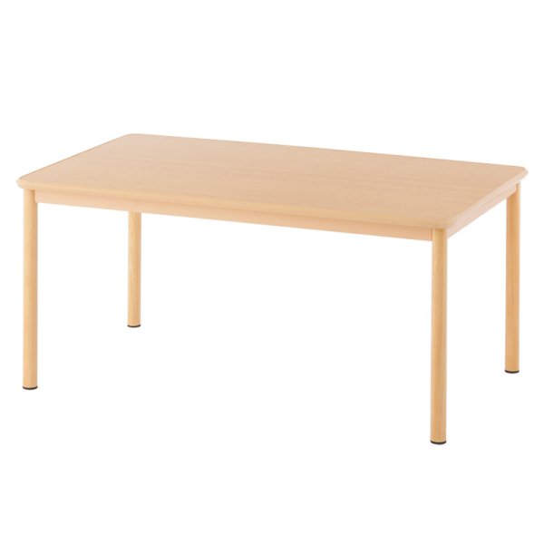画像2: 【事業所様お届け 限定商品】介護用テーブル W1500xD900 ナチュラル 施設用 高さ調整 机 車椅子用 ダイニングテーブル 食卓 (有効脚内：高さMAX666mm) (2)