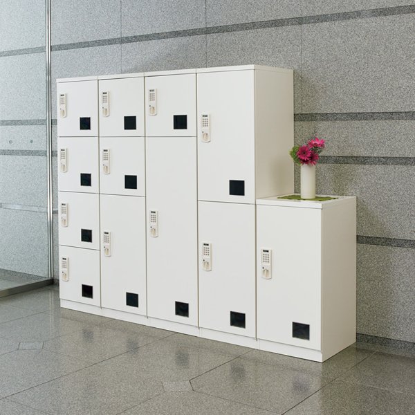 画像3: 【開梱/設置迄無料/必要小物も】宅配ボックス 電源・メンテナンス不要 S×1個 L×1個 ホワイト 液晶タイプ 宅配ロッカー 集合住宅・マンション向け PLUS ※屋内用 (3)